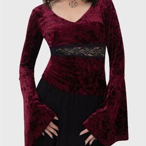 Killstar Rosethorn Burgundy Top